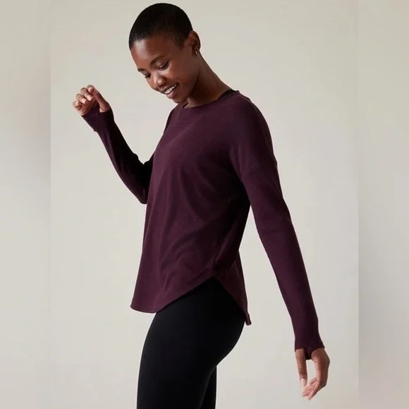Athleta Presence Sweatshirt in Spiced Cabernet - Picture 3 of 7